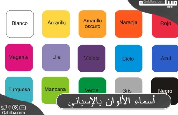 أسماء الألوان بالإسباني الكتابة والنطق