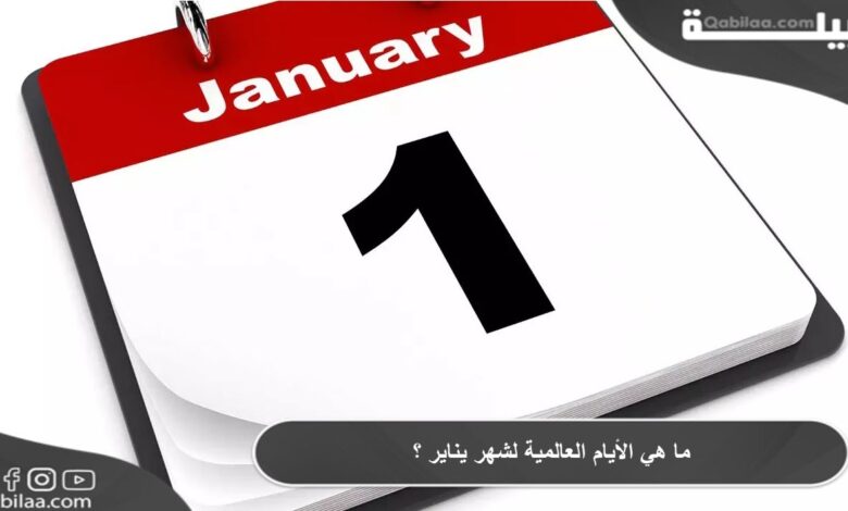 ما هي الأيام العالمية لشهر يناير ؟