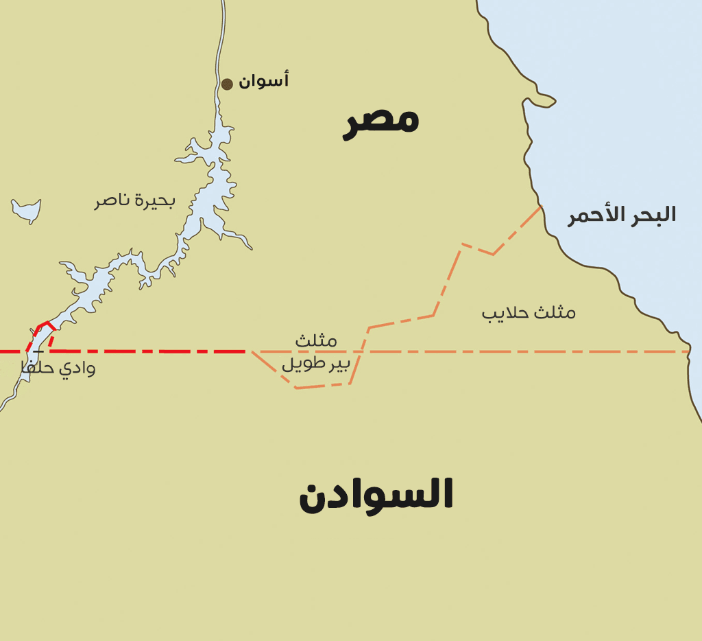 خريطة مصر والسودان