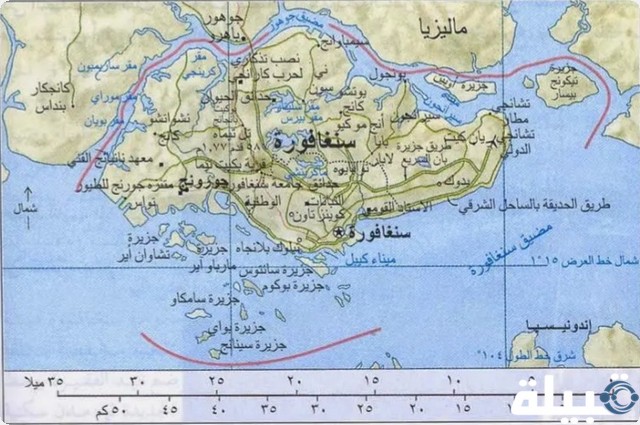 خريطة اندونيسيا والدول المجاورة 