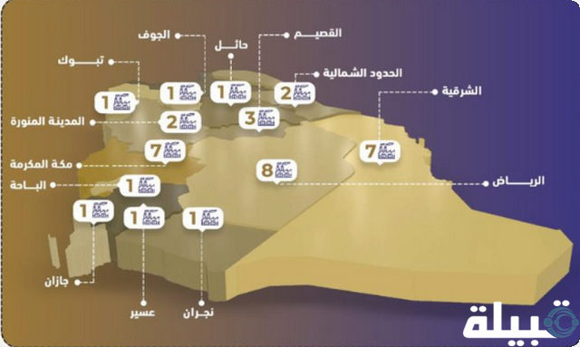 خريطة المدن الصناعية في المملكة