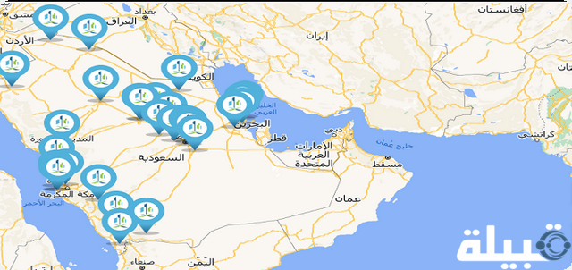 خريطة المدن الصناعية في المملكة