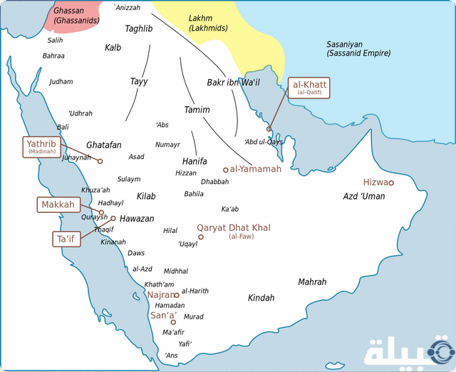 خريطة ديار قحطان في نجد