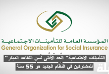 "التأمينات الاجتماعية" الحد الأدنى لسن التقاعد المبكر للمشتركين في النظام الجديد هو 55 سنة الحد الأدنى لسن التقاعد المبكر
